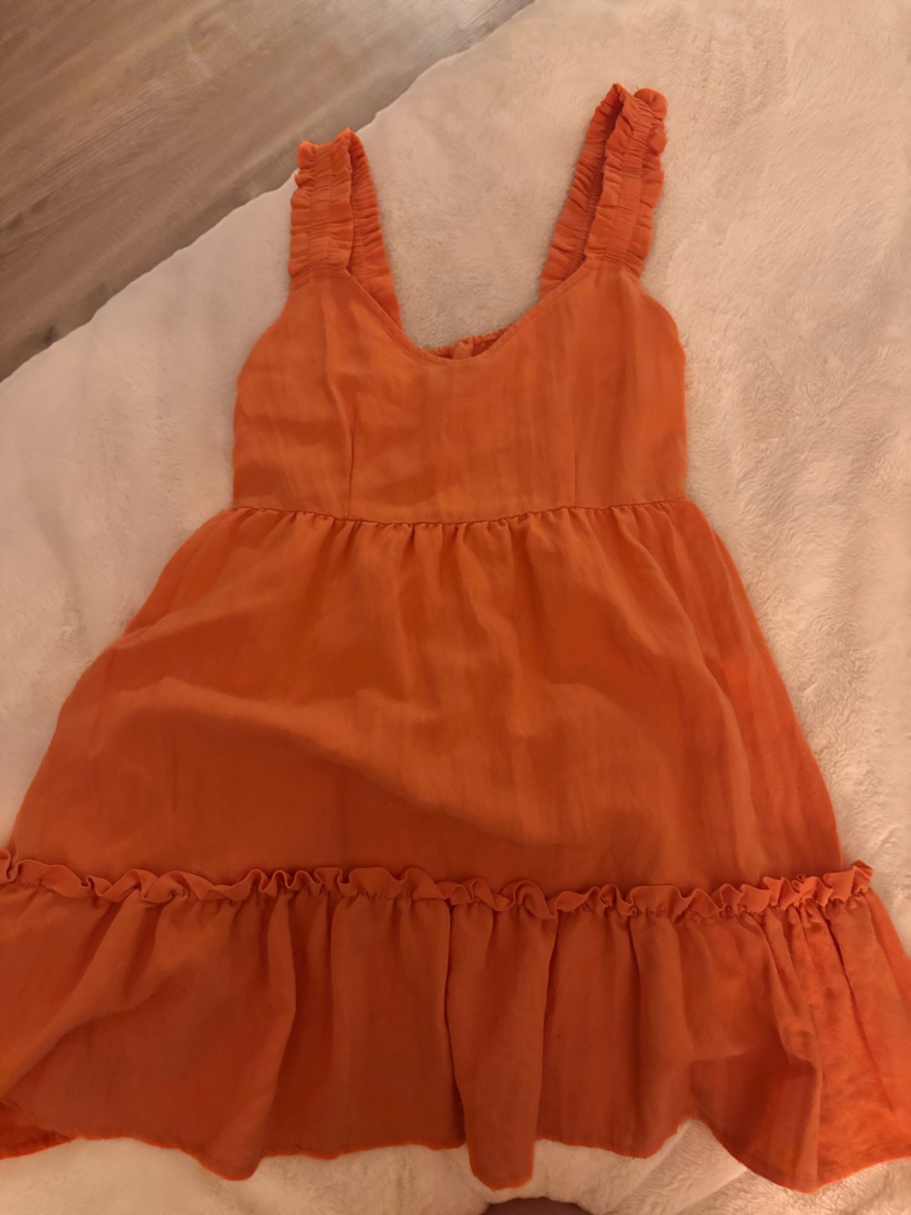 Bright Orange Ruffled Sundress